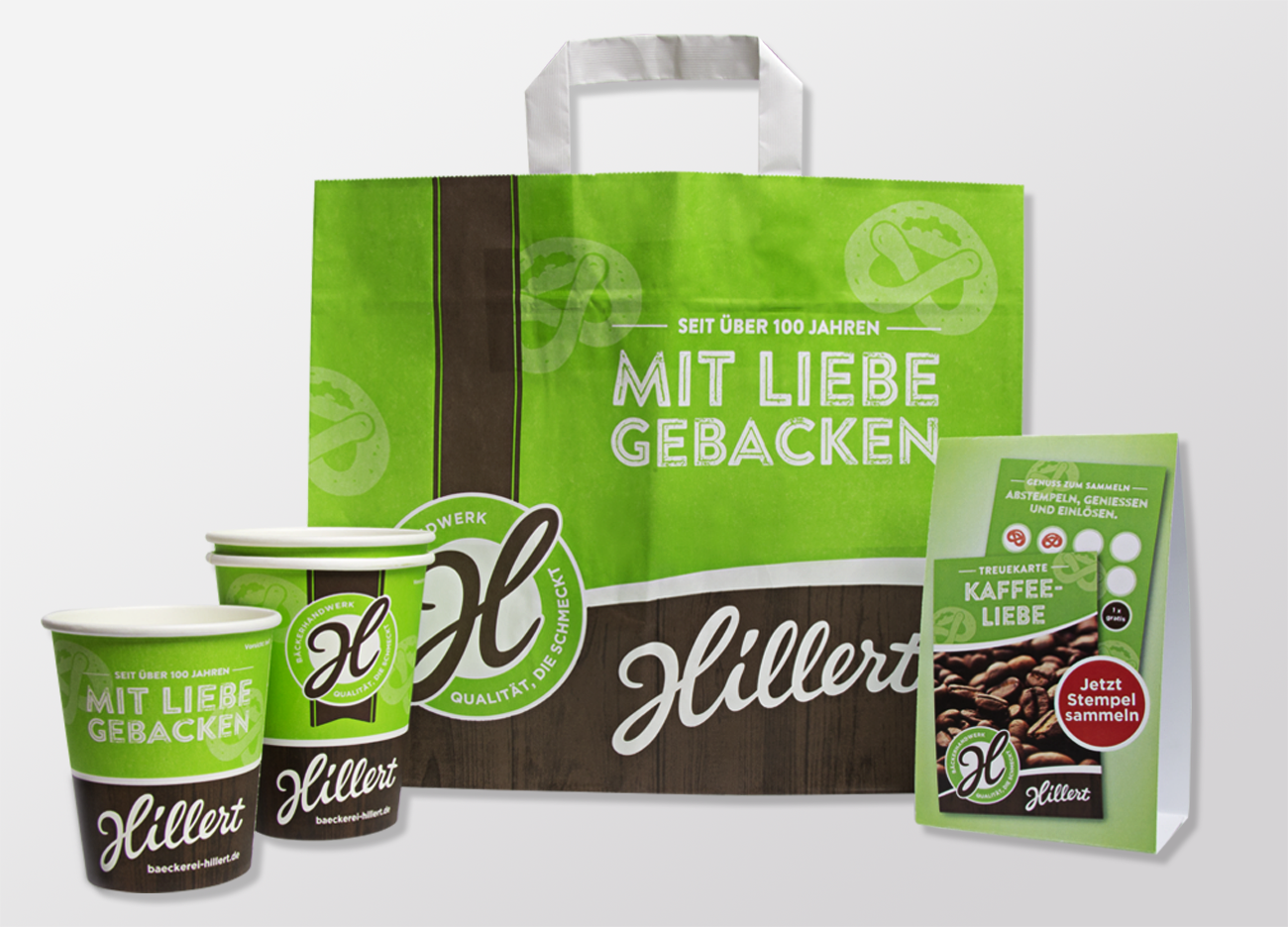 Bäckerei Hillert- Brötchentüten und Becher